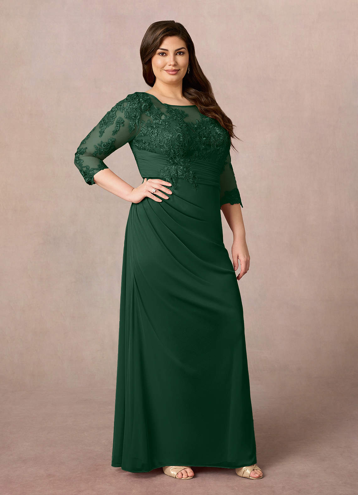 Azazie Fatemah Mother of the Bride Dresses Dark Green Mermaid Scoop Lace Lace Dress image7