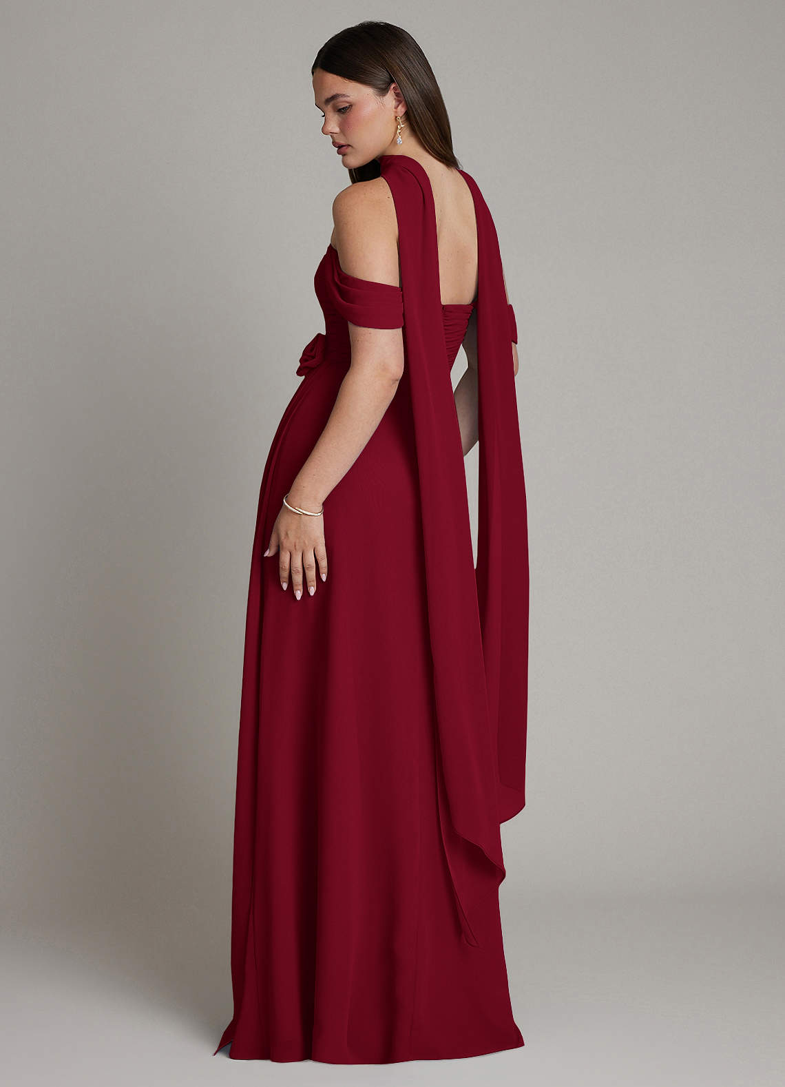 chiffon dress burgundy Azazie Ezria dark burgundy bridesmaid dresses