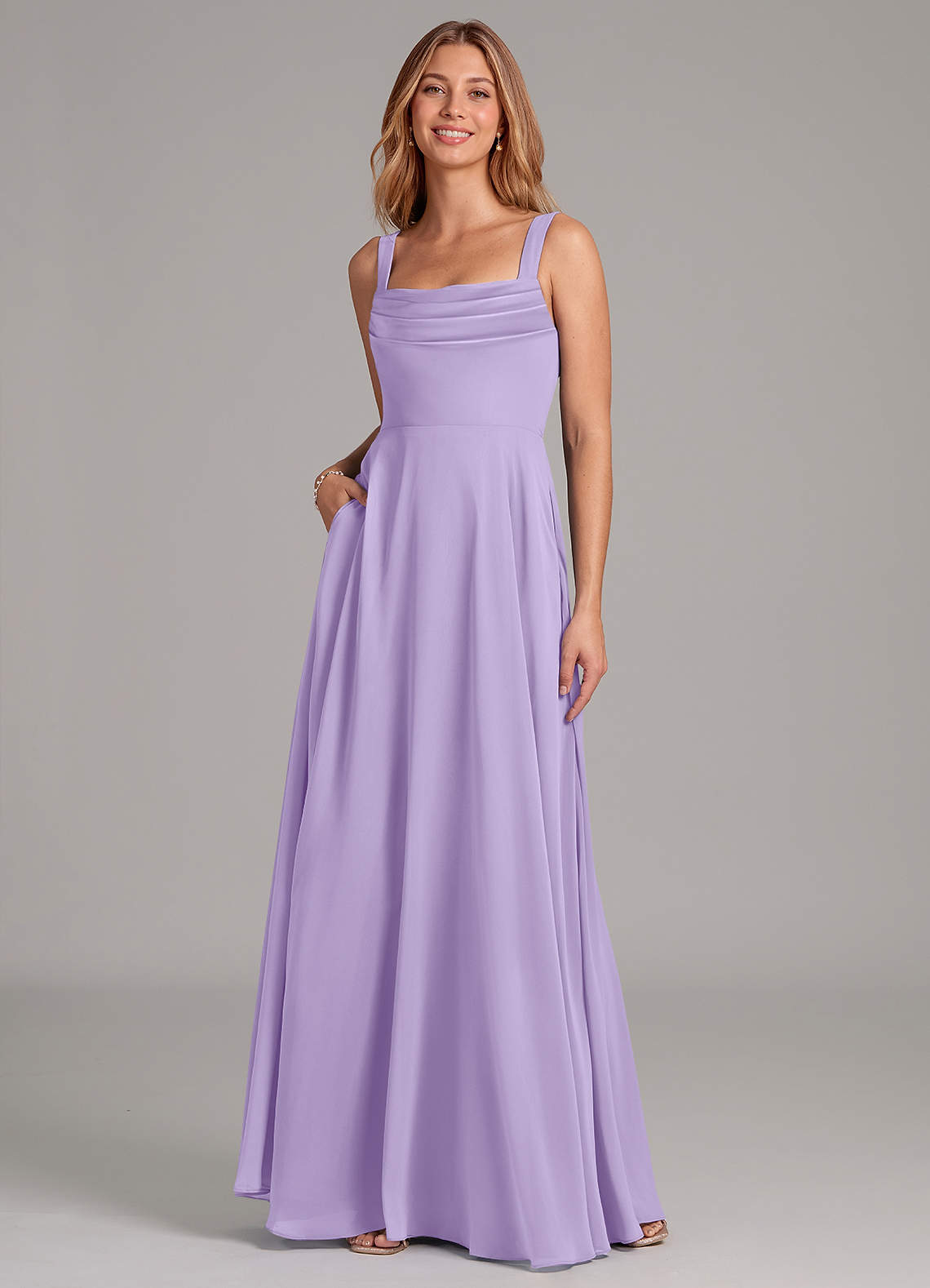 lilac chiffon bridesmaid dresses Lilac Ruched One Shoulder Chiffon Floor Length Bridesmaid Prom Dress