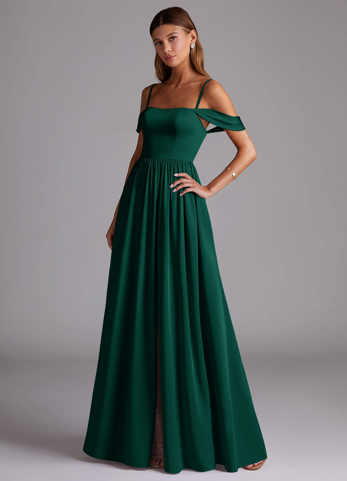 emerald green convertible dress Azazie Calianna Bride Color:Summer Melon denim shorts R A W B evening party or other