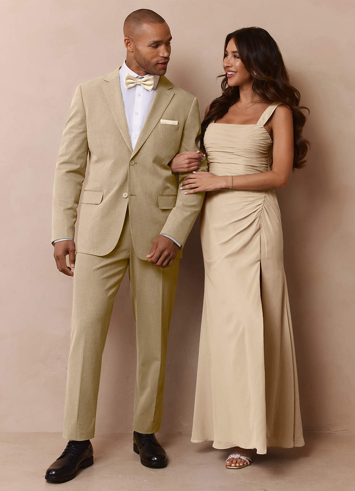 front James Champagne Structured Stretch Suit Jacket