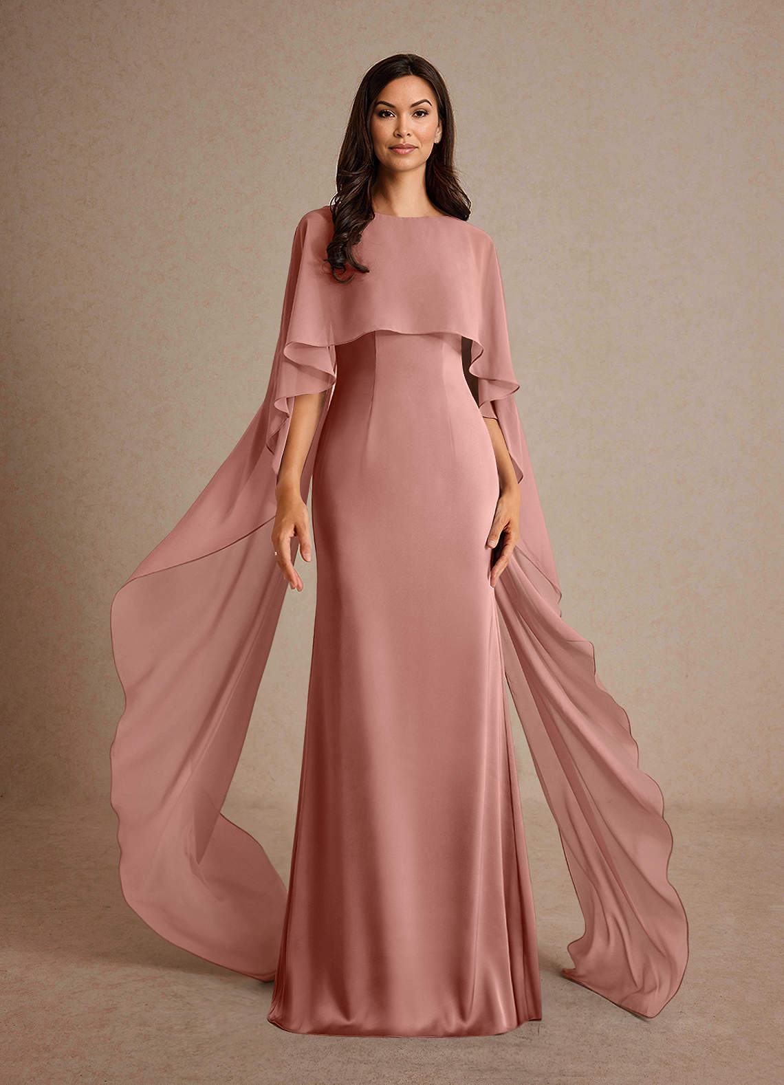 Azazie Milfred Rosette Sheath Boatneck Stretch Satin Dress | Azazie