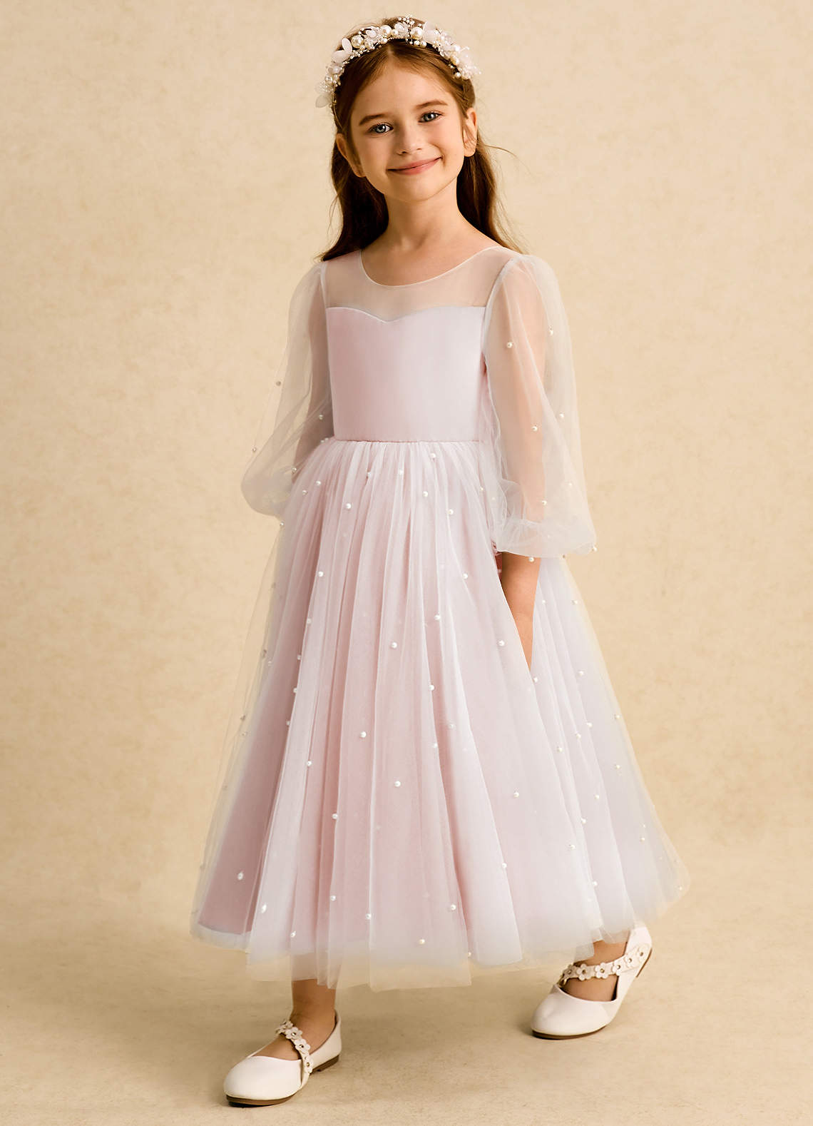 Azazie Trudy Flower Girl Klänningar Klä Balklänning i Tyll Älskling Halsringning image3