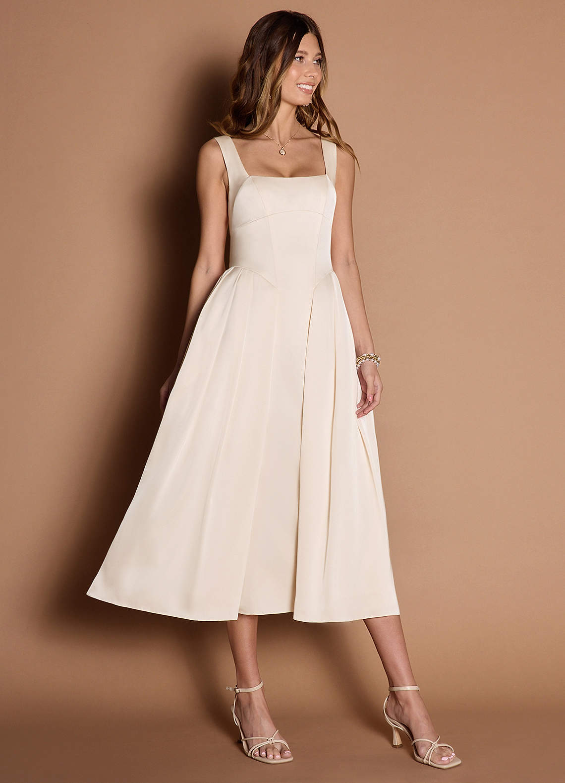 Eirlys Cream Midi Dress Ready to Ship | Azazie