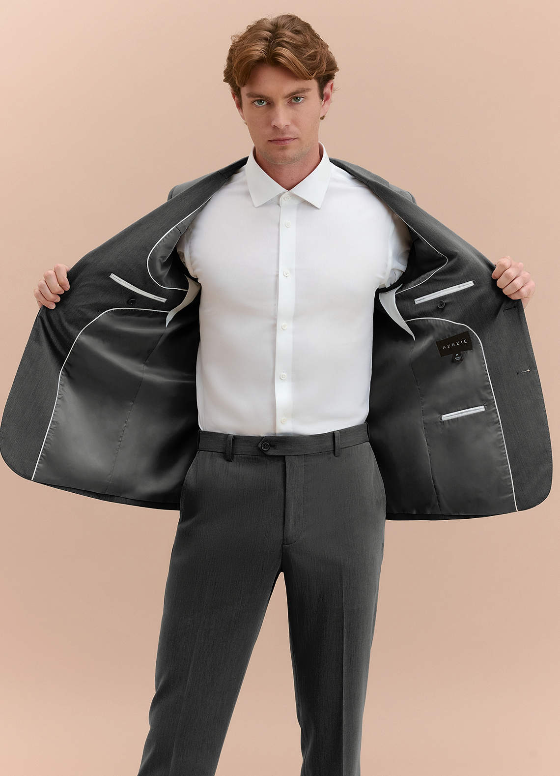 front William Charcoal Comfort Blend  Suit Jacket