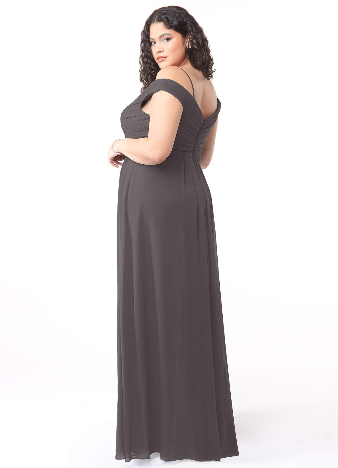 slim fit dress slacks One Shoulder Grey Bridesmaid Dresses Plus Size Cheap Long Bridesmaid  Dresses ARD1135 main image 1