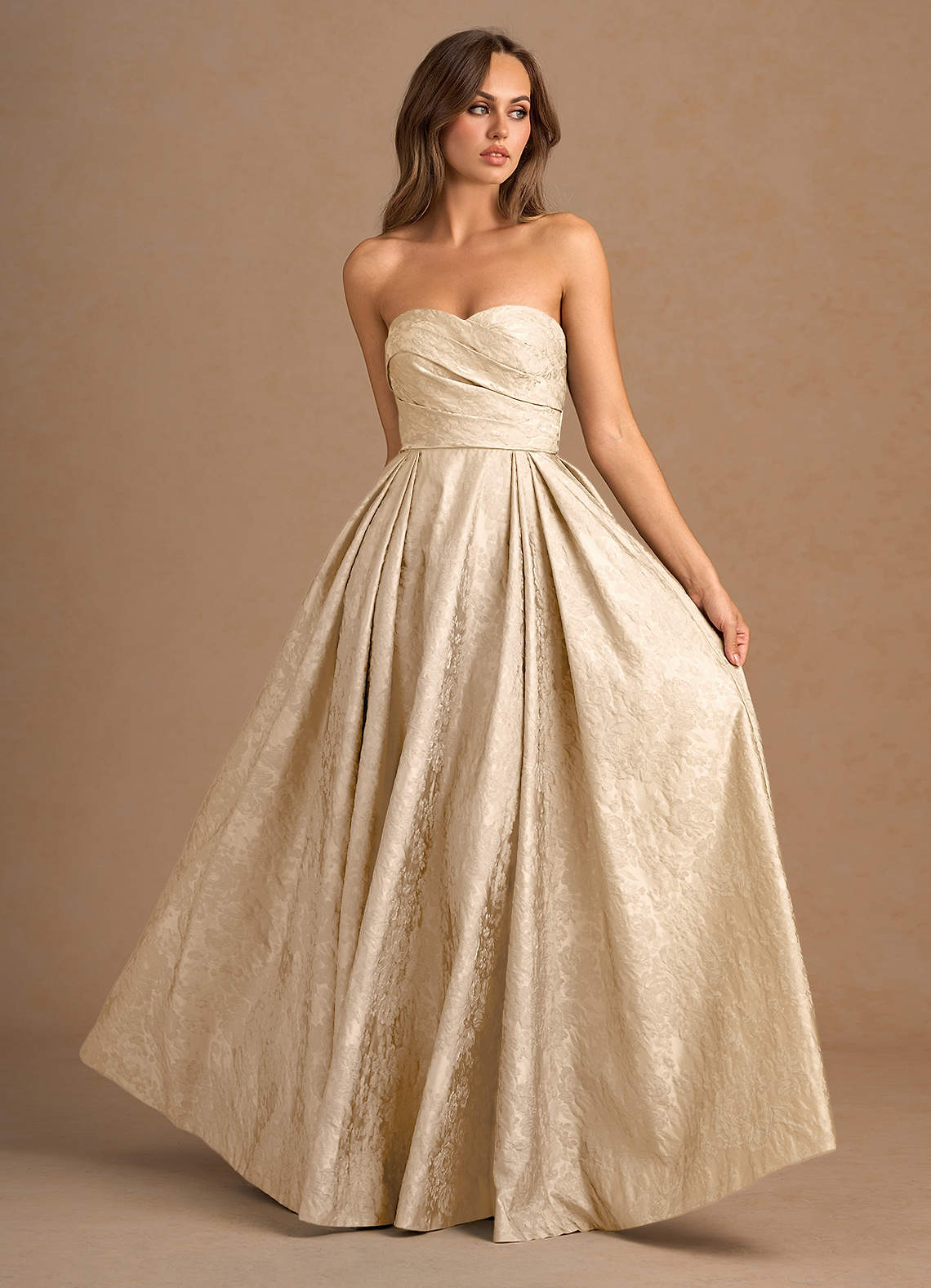 chinese dress ladies Baltic Born Womens Sandra Pleated Maxi Dress | Champagne main image 0