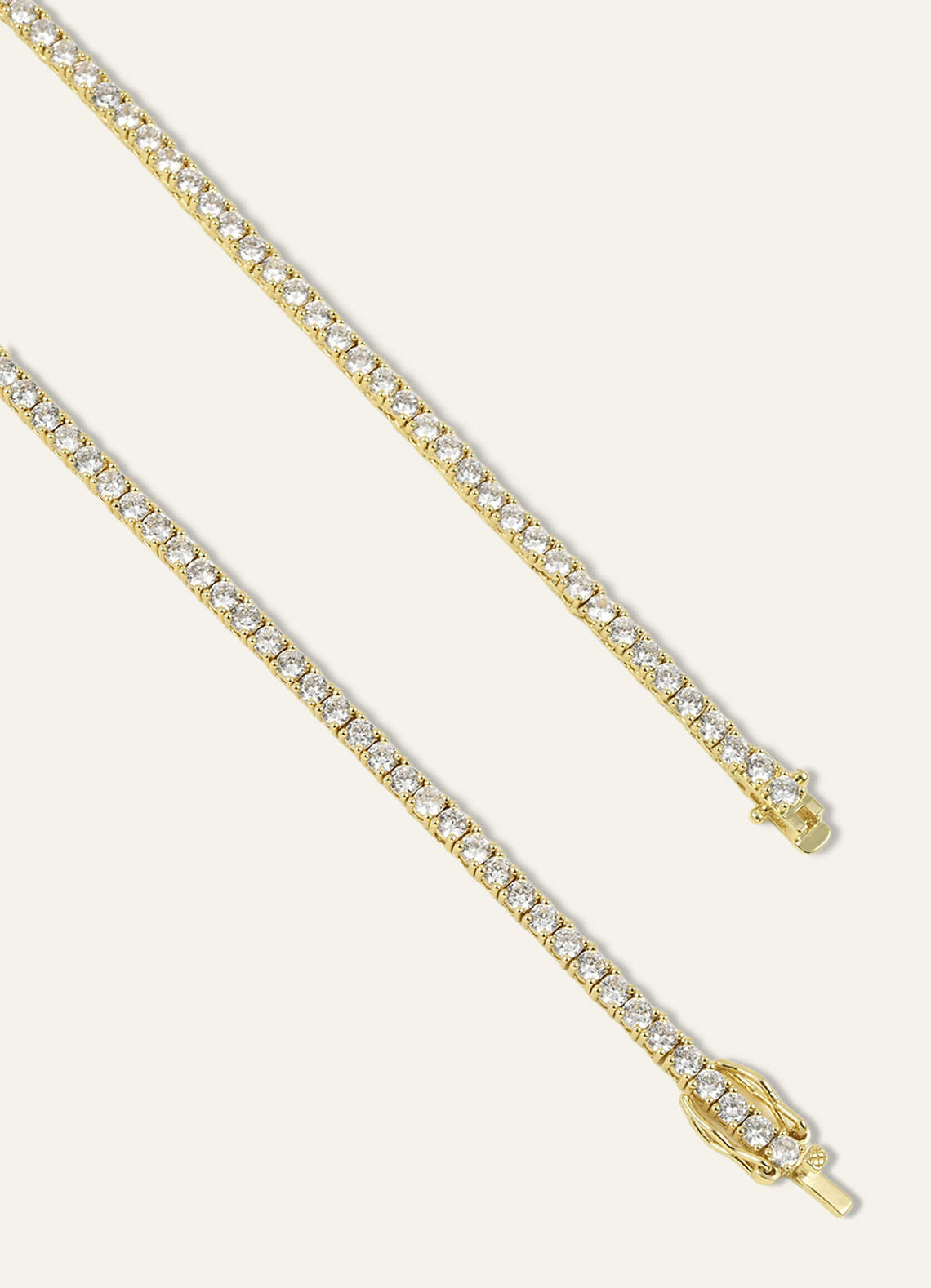 front Tennishalsband med 14K guldplätering och zirkonia