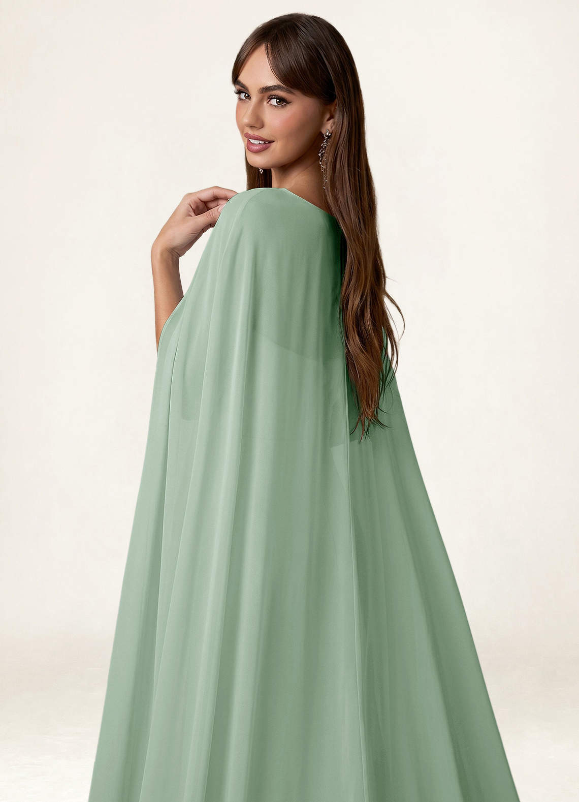 front Azazie Matching Color Chiffon Cape