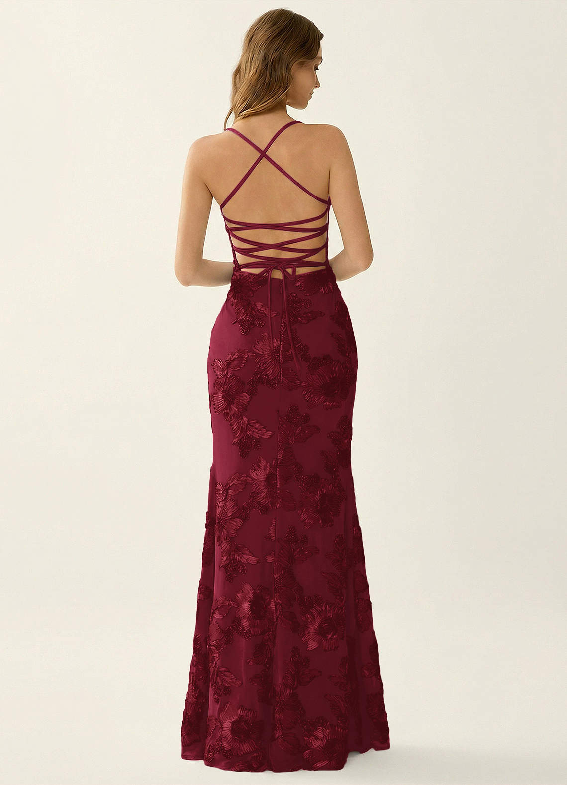 Azazie 2026 Modest Corset 3D Flowers Mermaid Prom Dress Burgundy Gown Azazie 2026 Modest Corset 3D Flowers Mermaid Prom Dress Burgundy Gown