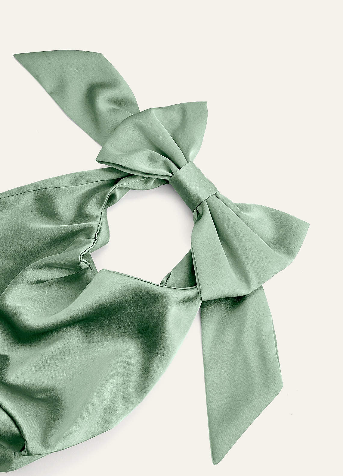 front Matching Color Stretch Satin Bow Handbag