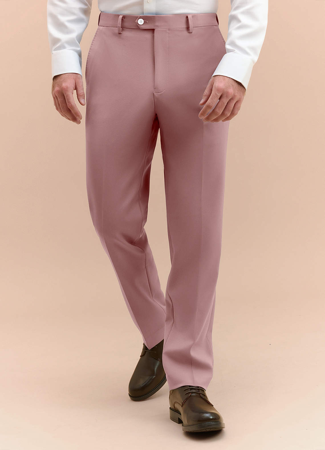 front James Dusty Rose Structured Stretch Dress Pants