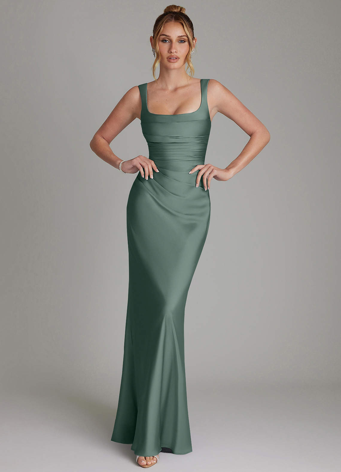 sea green formal dress Party Dresses Elegant Mint Green Chiffon Prom Dress A-Line Long Cape  Sleeves Floor Length Formal Evening Gowns fg6254