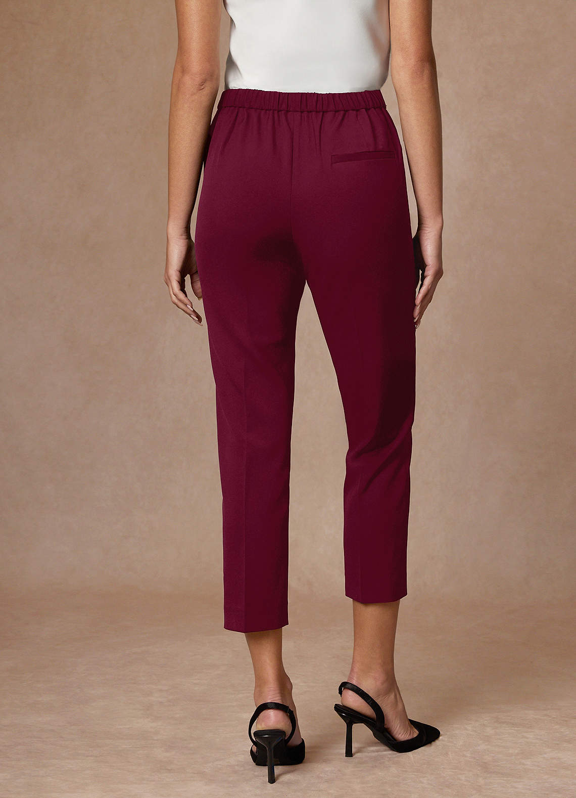 front Kennedy Burgundy Structured Stretch Dress Pants