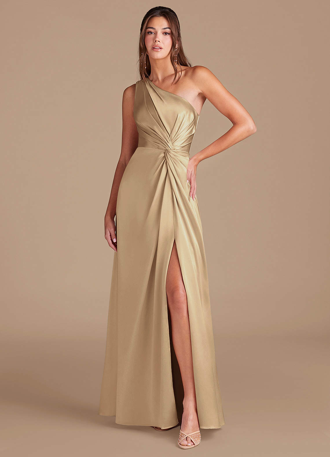 Azazie Brooke Champagne Bridesmaid Dresses | Azazie CA