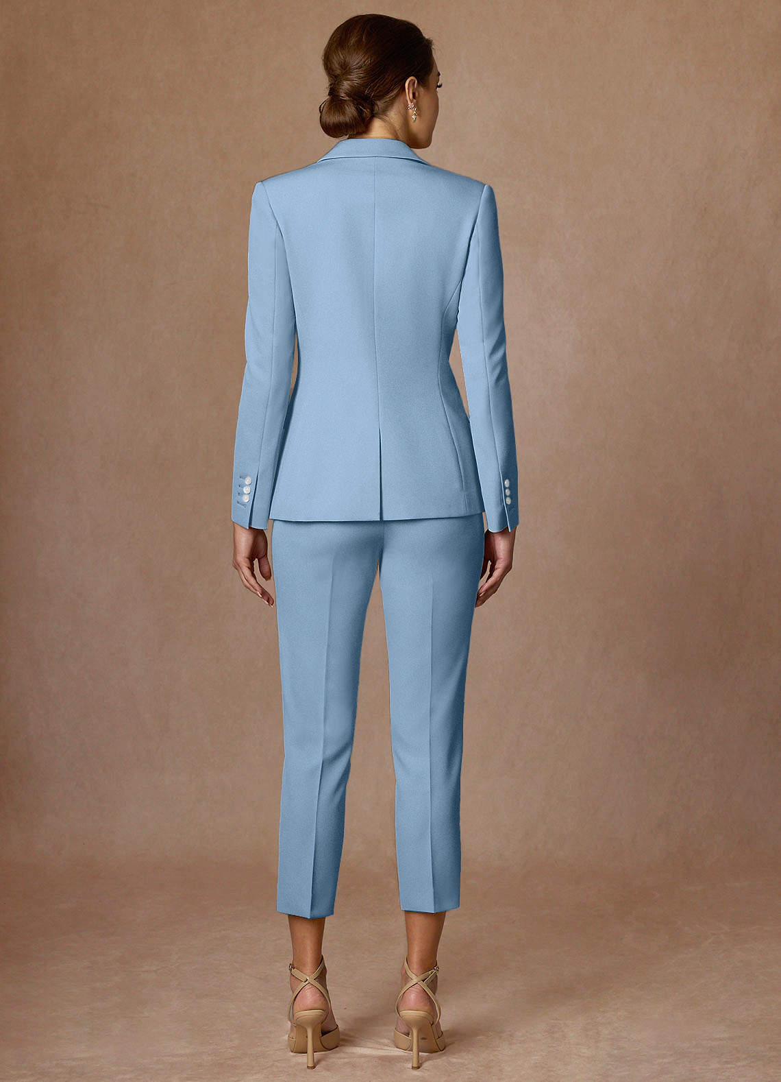 front Kennedy Sky Blue Structured Stretch Blazer