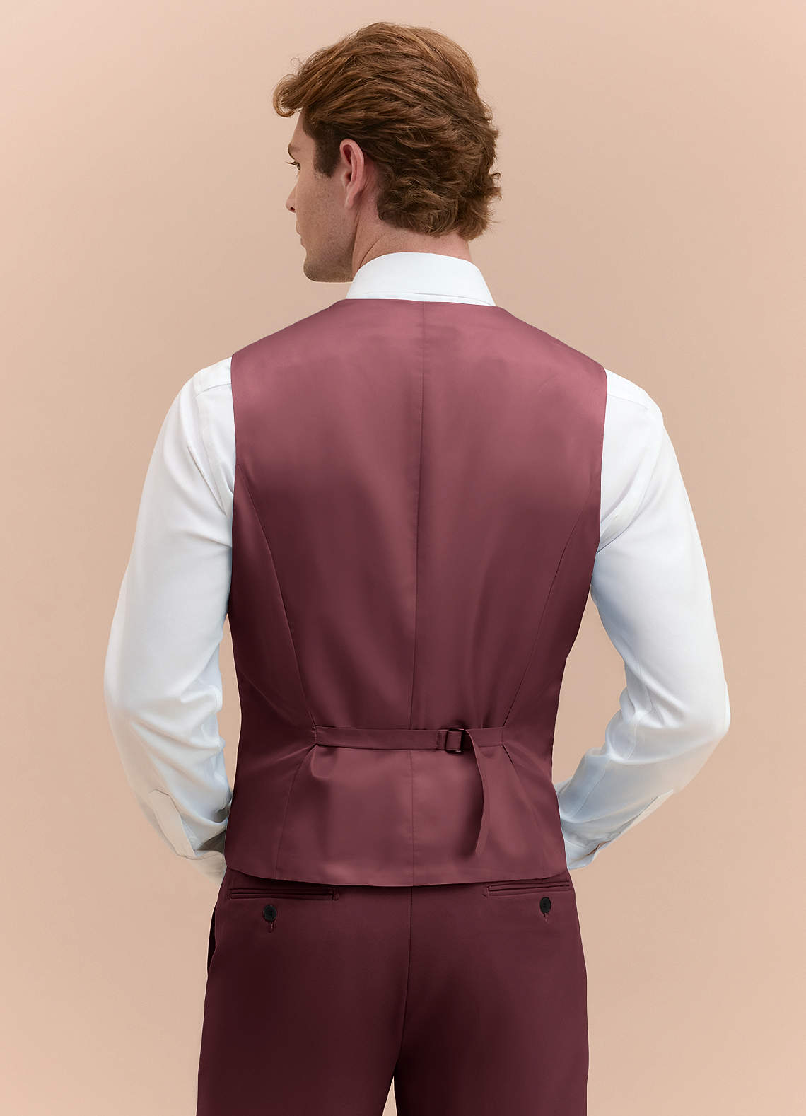 front James Cabernet Structured Stretch Suit Vest