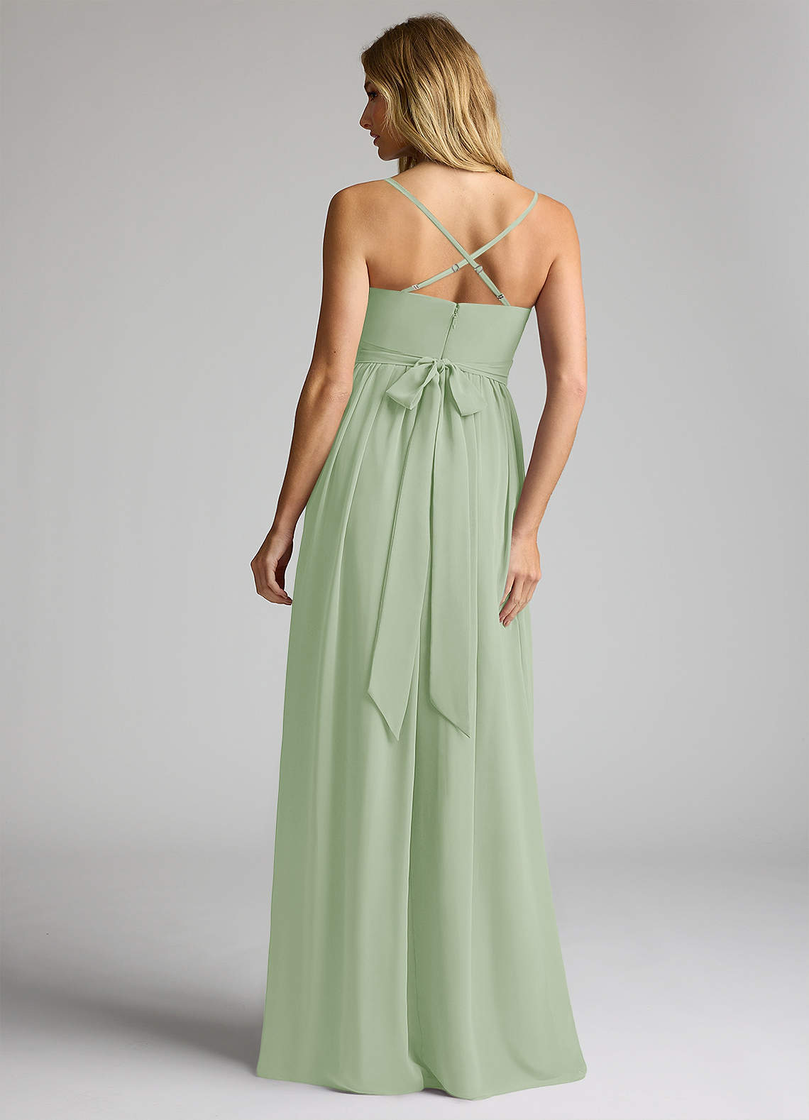 Azazie Llana Vestidos de dama de honra para maternidade Vestir Linha A Comprimento do chão Chiffon image1