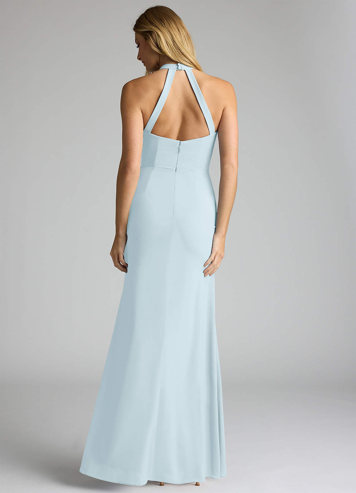 Sky Blue Newest Bridesmaid Dresses, Mermaid Halter Bridesmaid Dresses