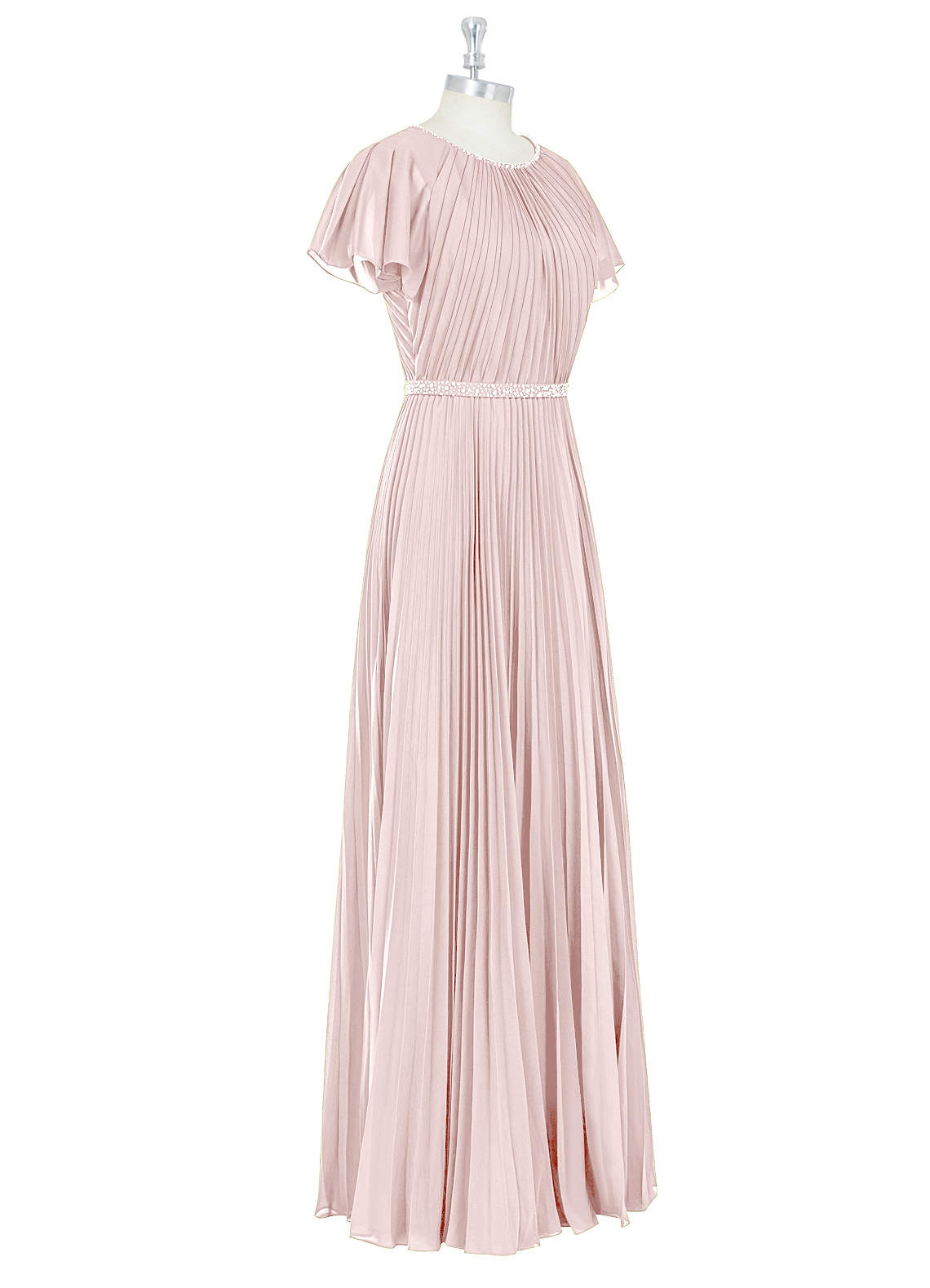 Azazie Kara Modest Bridesmaid Dresses A-Line Pleated Chiffon Floor-Length Dress image8