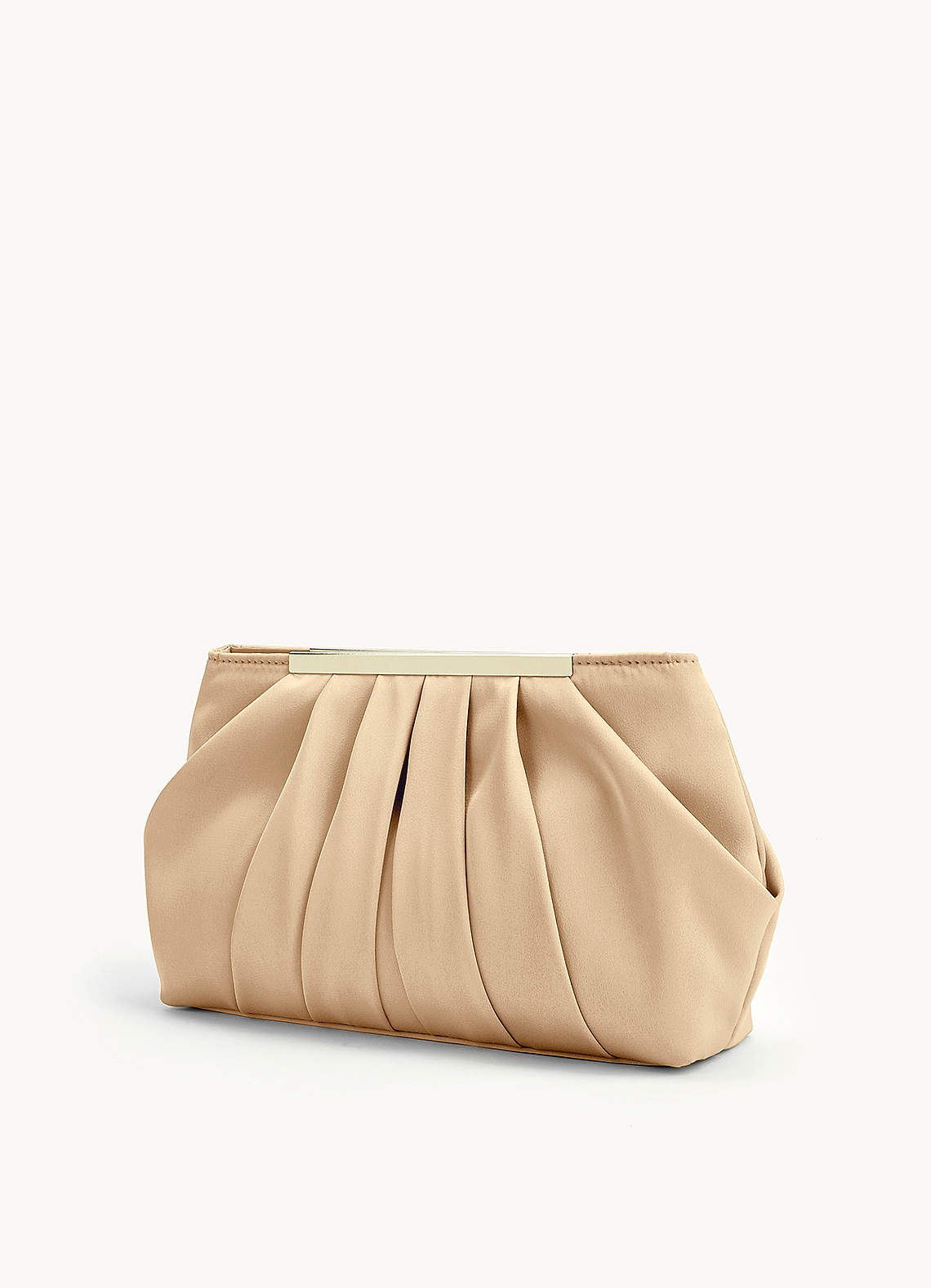 front Yhteensopivan väriset joustavat satiinikengät paksuilla koroilla ja plisseerattu clutch-setti