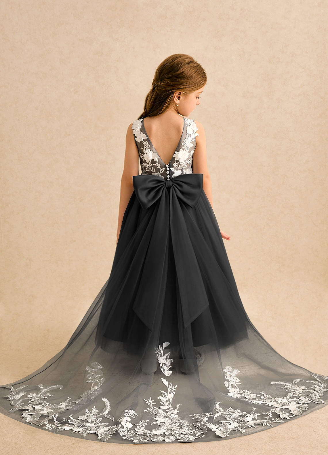 Azazie Mixie Black Ball-Gown Lace Dress | Azazie