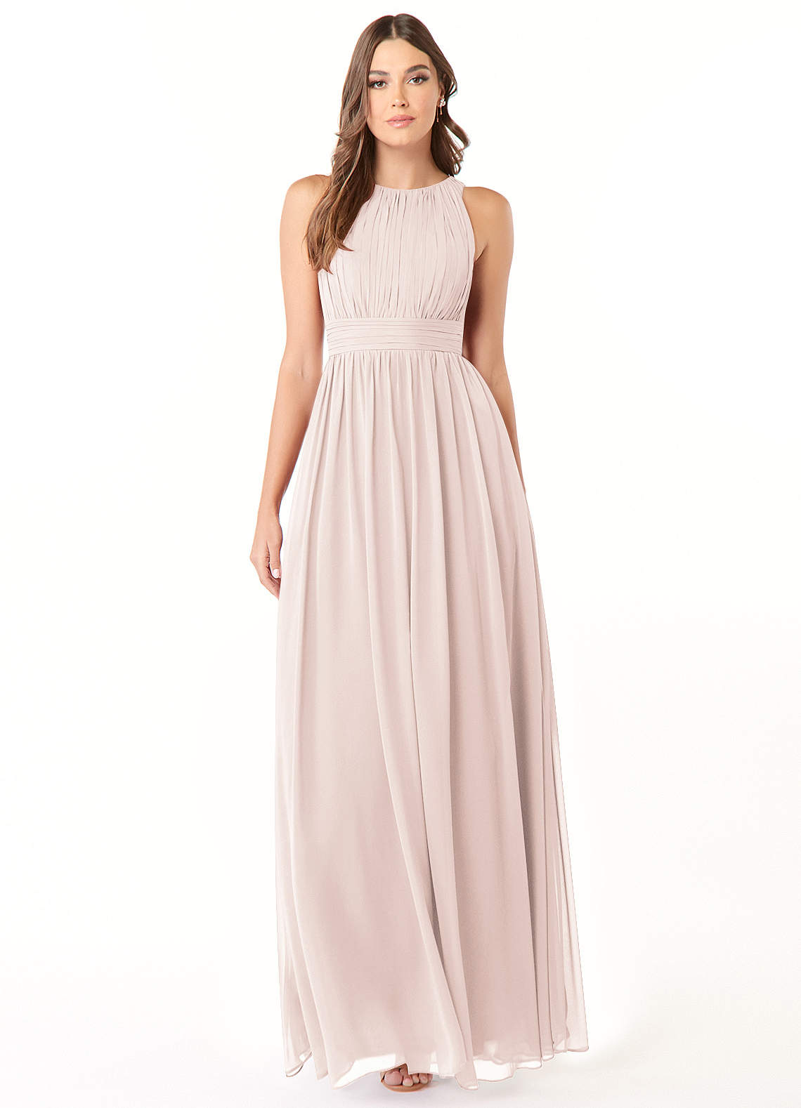 Azazie Luz Abiti da Damigella Abito A-Line in Chiffon Pizzo Petalo Di Rosa image1