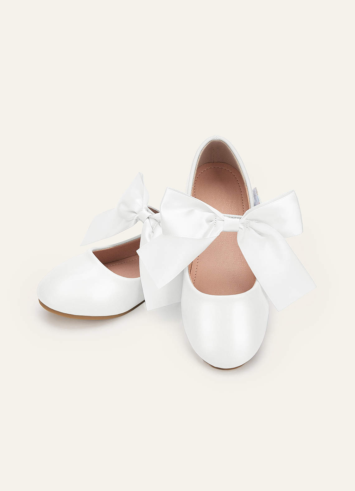 front Satin Bow Mary Jane Girls' Flat Shoes