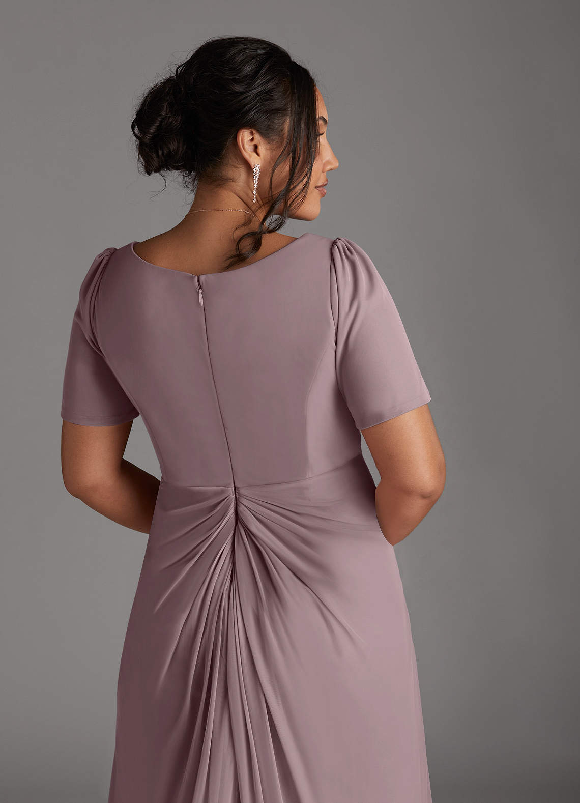 Azazie Bessie Mother of the Bride Dresses Dusk A-Line Pleated Mesh Dress image9