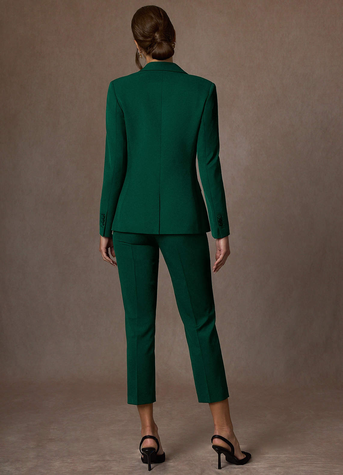 front Kennedy Emerald Structured Stretch Dress Pants