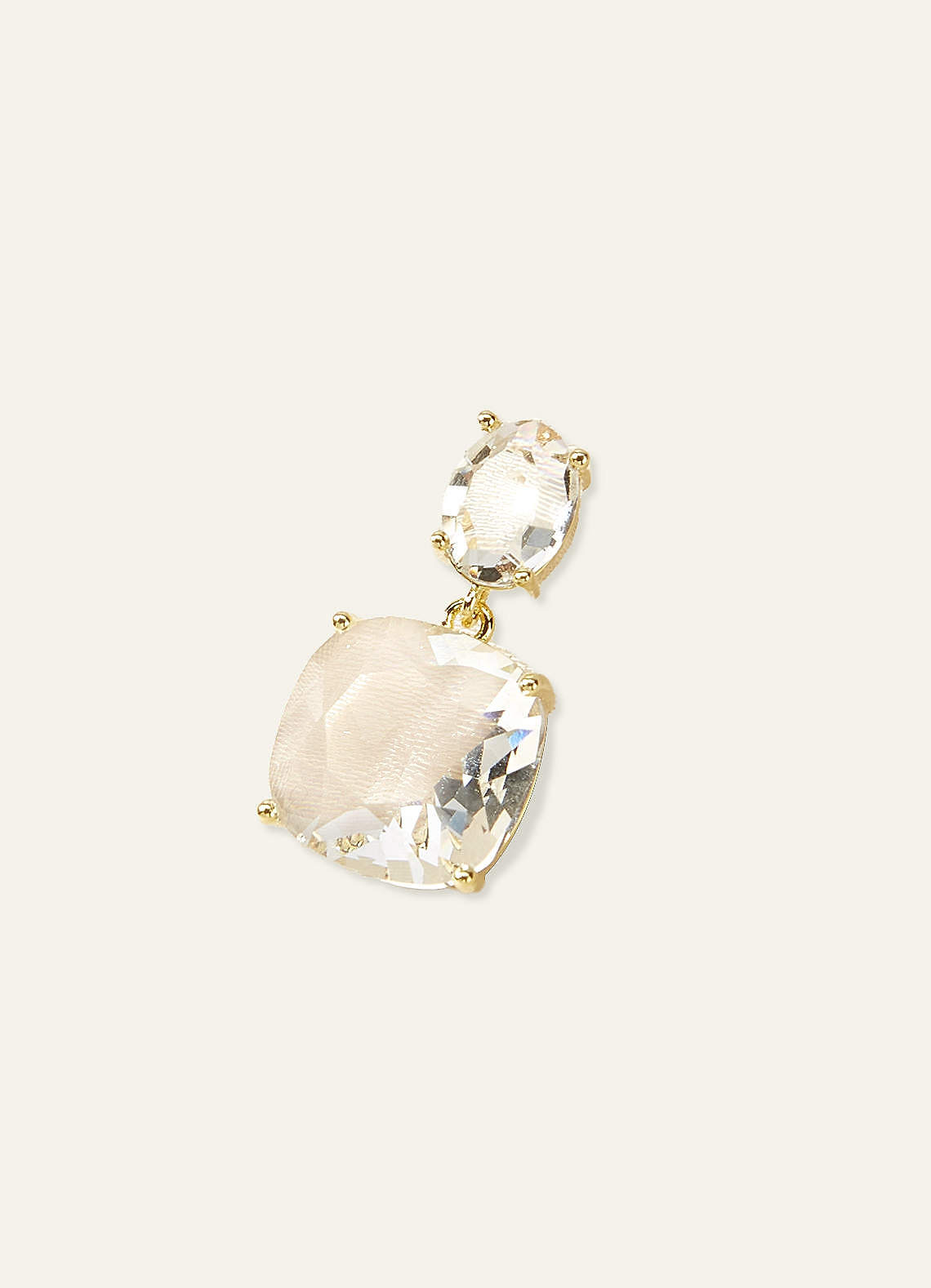 front Genomskinliga ädelstensörhängen i kristall