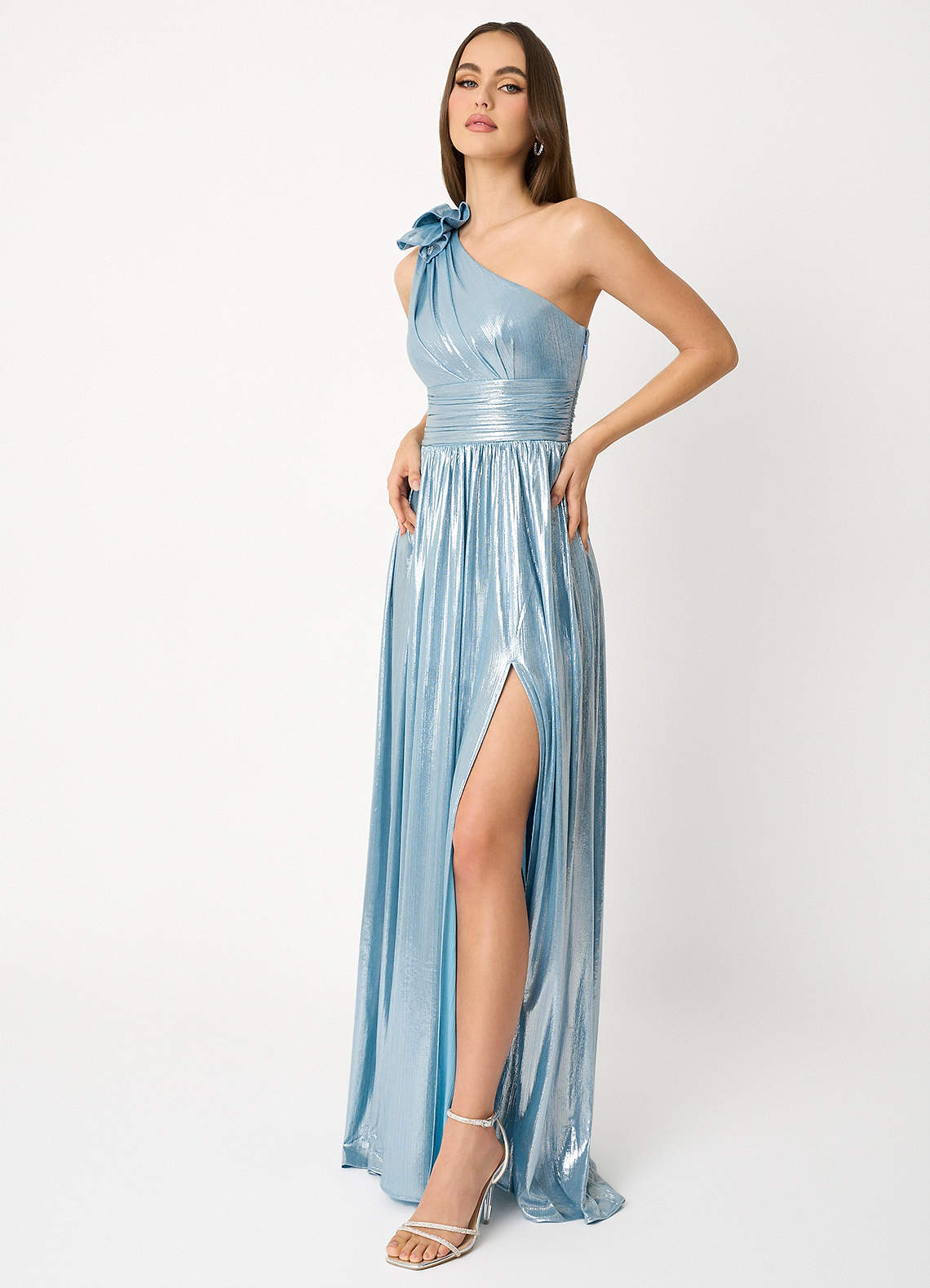 Ivy Aqua Blue Pleated Gown image1
