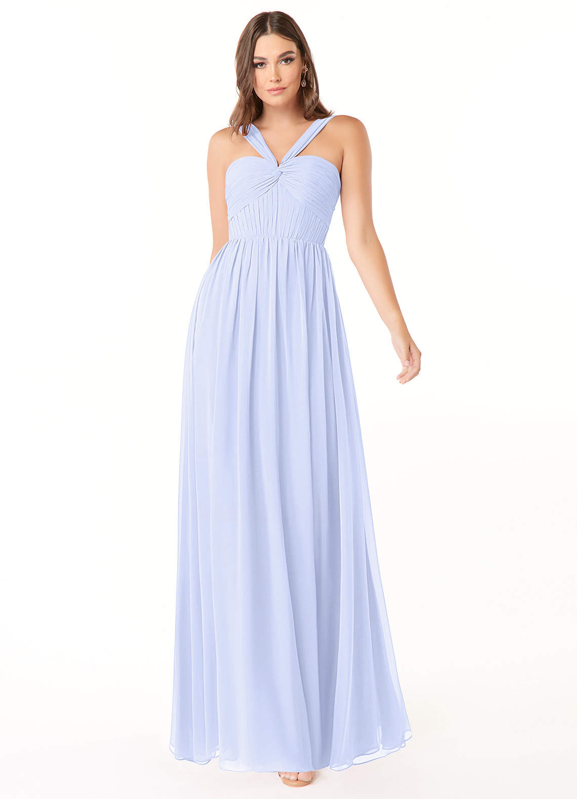 Azazie Dionne Bridesmaid Dresses Lavender A-Line Corset Chiffon Dress image1