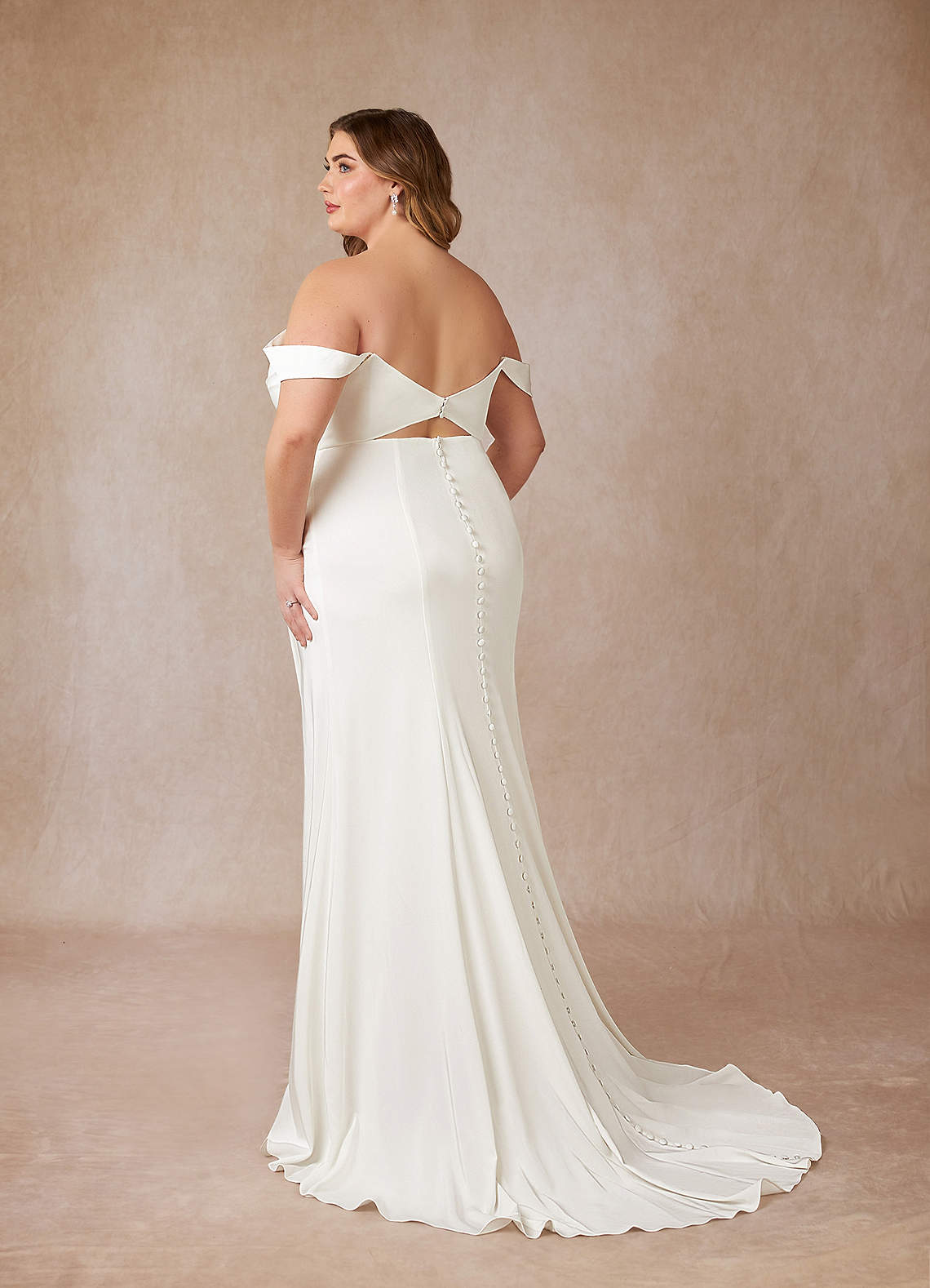 Azazie Moonlight Wedding Dresses Diamond White Mermaid Scoop Pleated Crepe Back Satin Dress image13