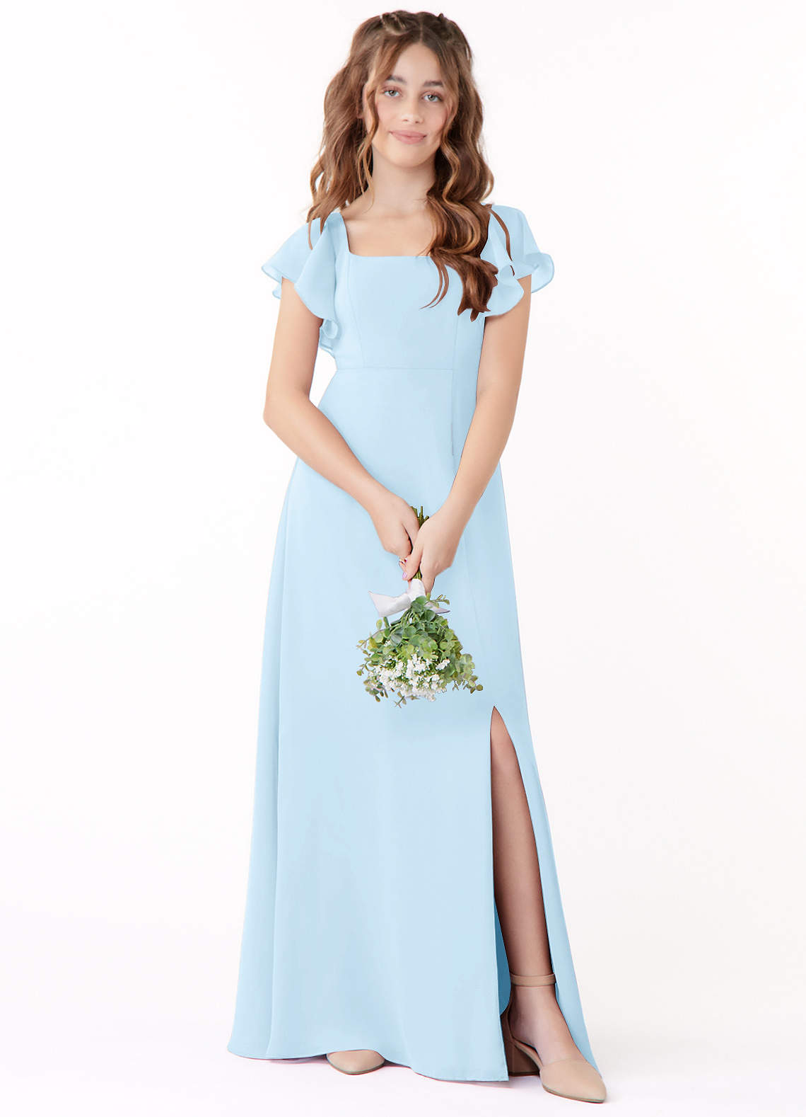 Azazie Bondi Junior Bridesmaid Dress in Sky Blue | Azazie