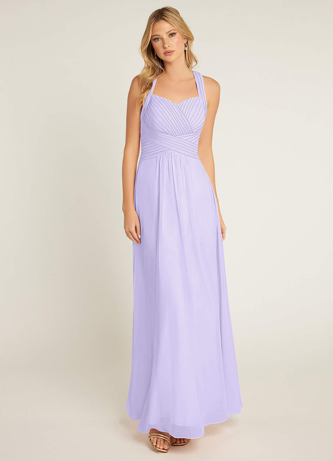 Azazie Claudia Bridesmaid Dresses Lilac A-Line Sweetheart Neckline Chiffon Dress image1