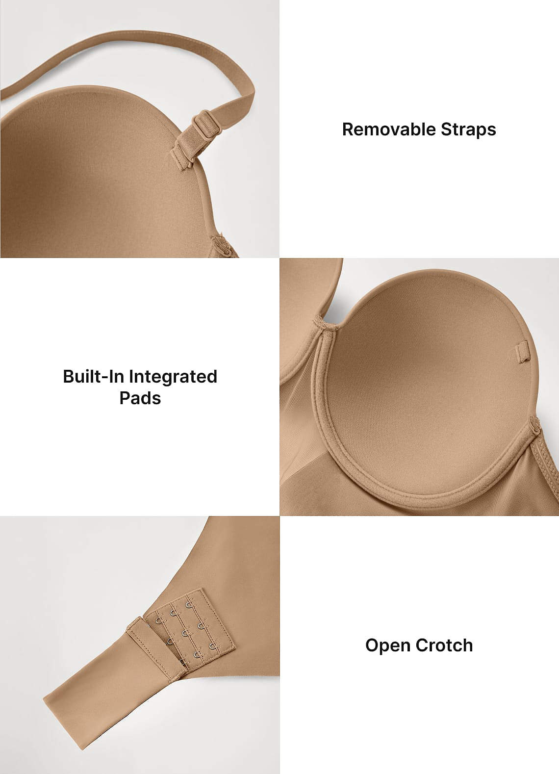 front Strapless Cupped Seamless Thong Bodysuit