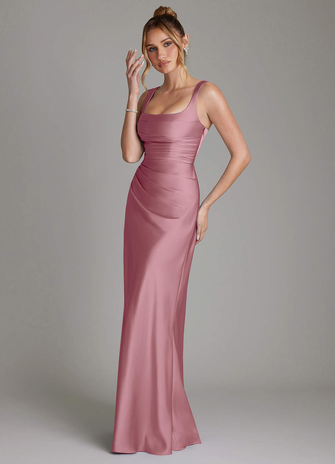 mauve mermaid bridesmaid dresses Azazie Agustina