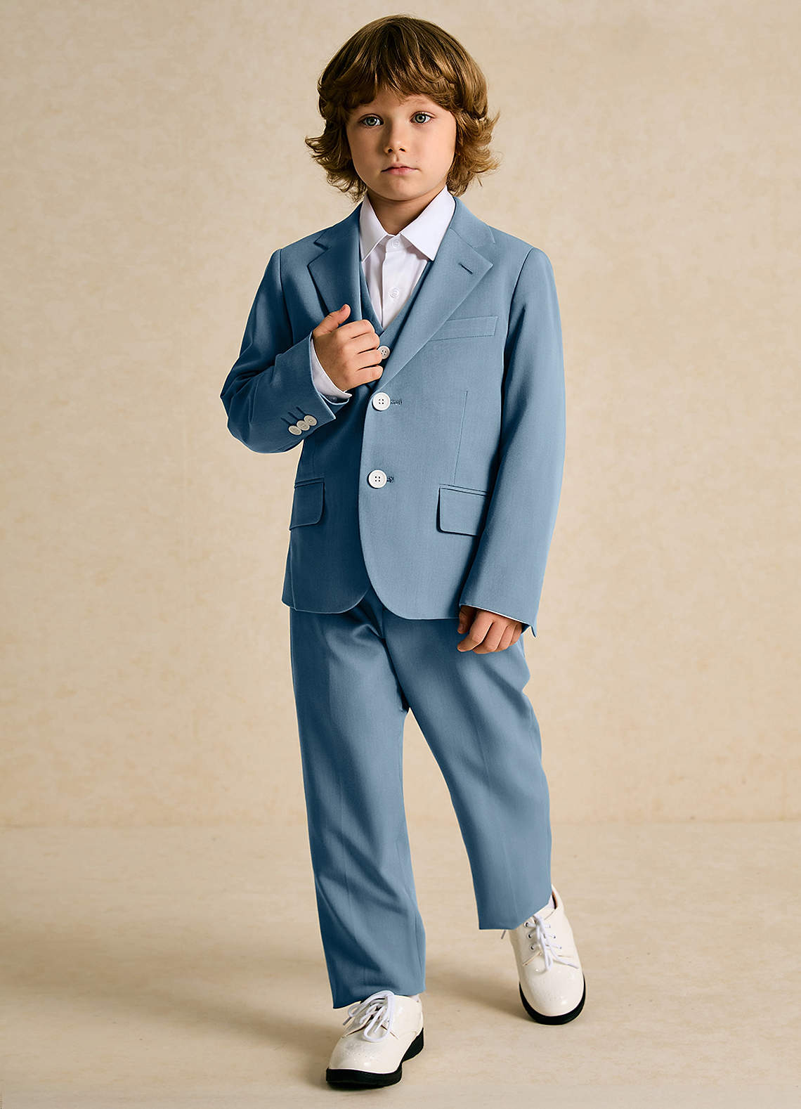 front Oliver Boys Light Blue 3-Piece Suit