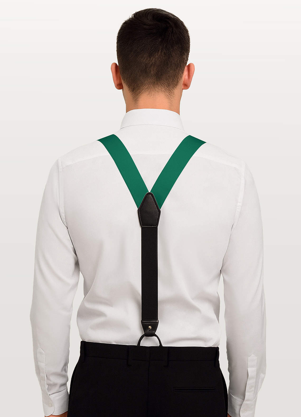 front Matte Satin Button-End Tuxedo Suspenders