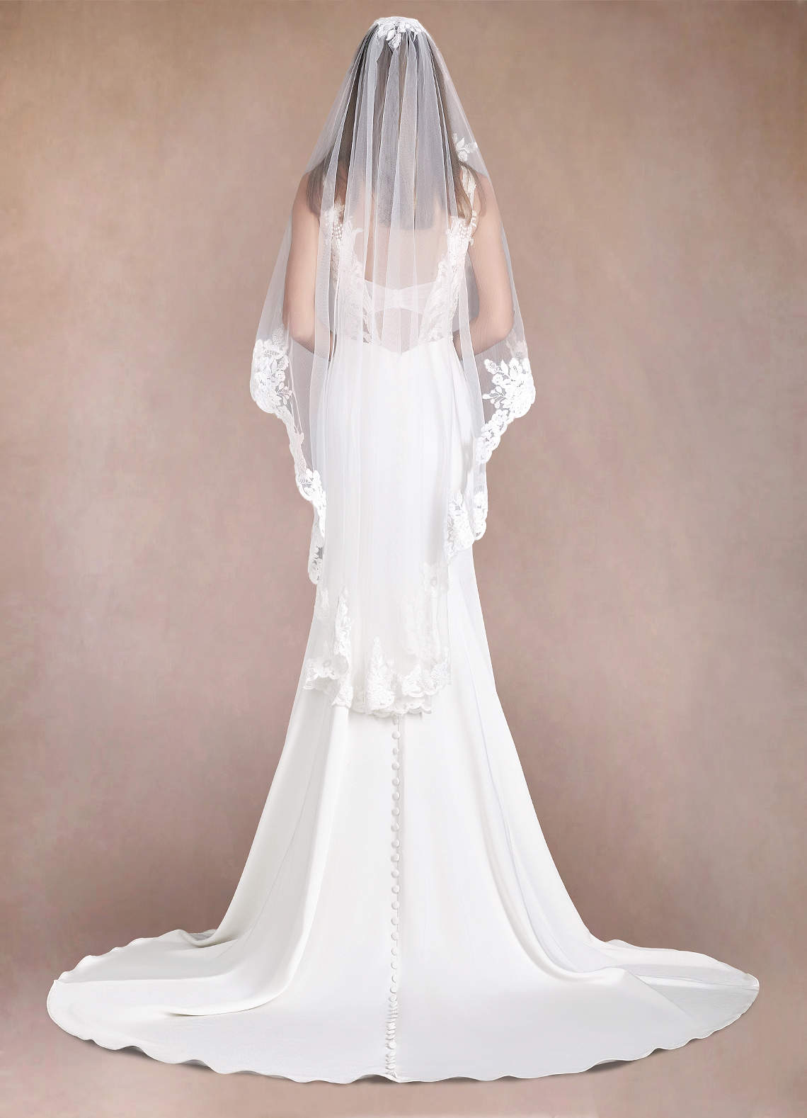 front Persila Lace Waltz Length Veil