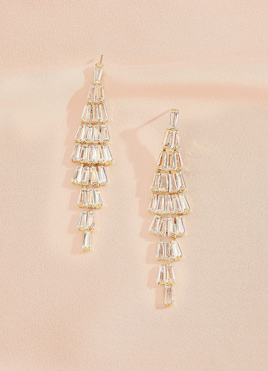 front Zirconia Tassel Drop Earrings