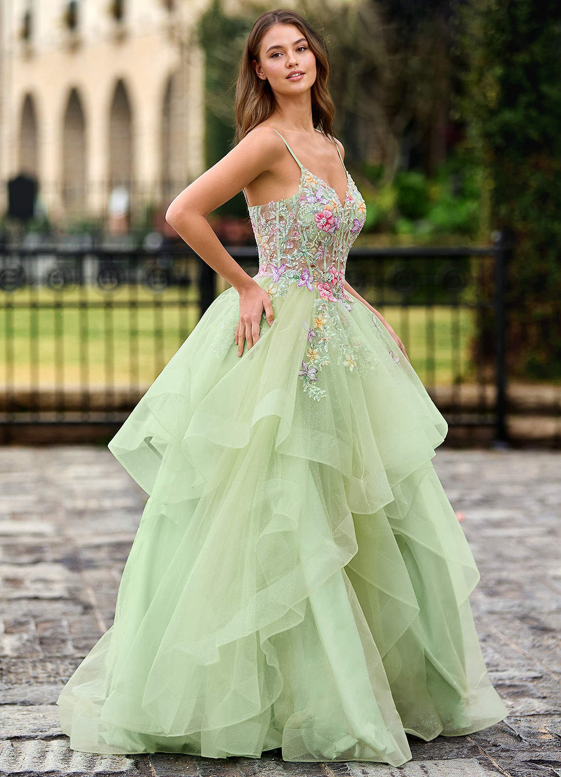 Goartrume Green Mermaid Tulle Prom Dress | Azazie
