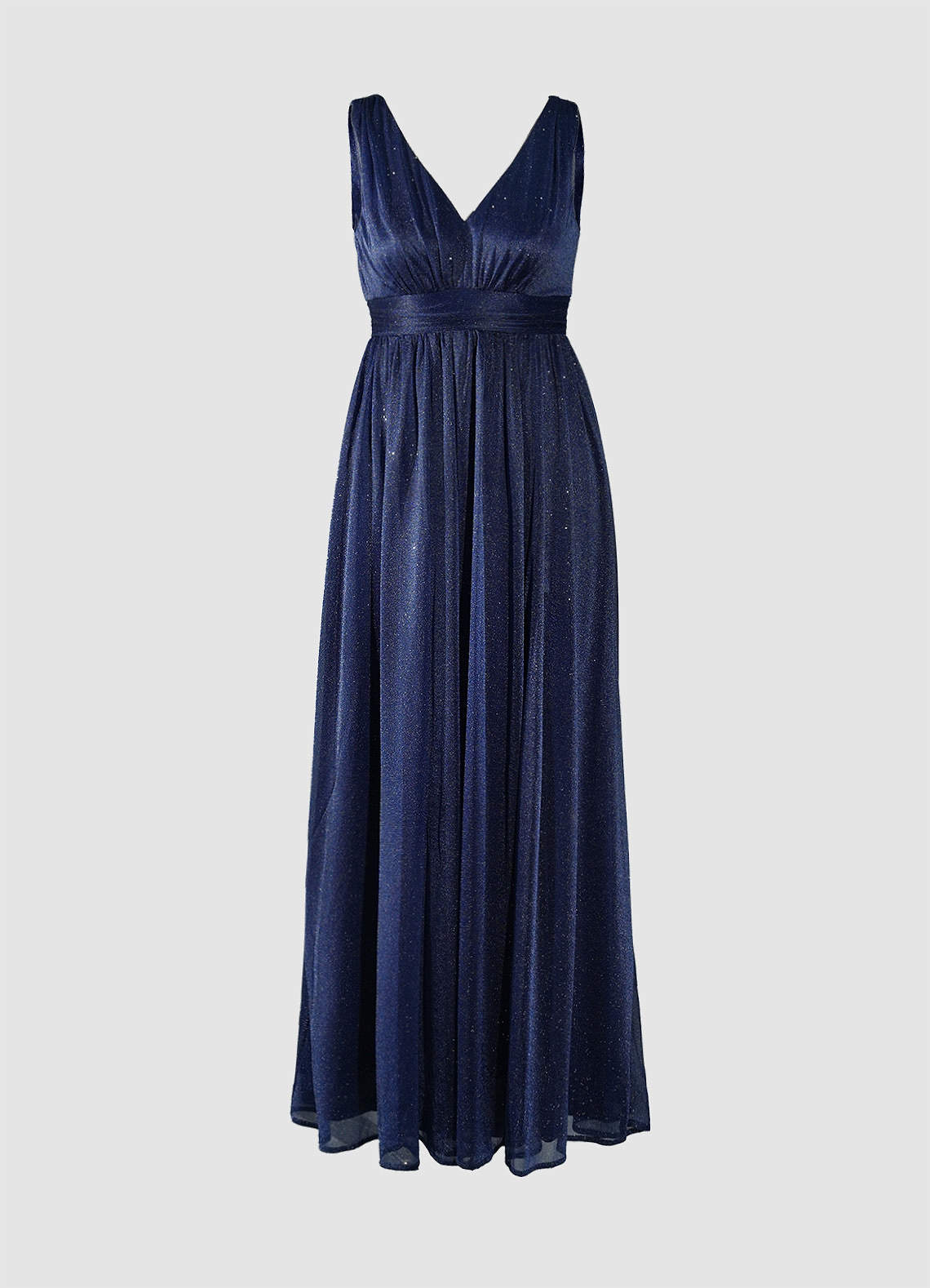 Azazie Homecoming Dress Flowy V Neck Mesh Maxi Long Dress Summer Formal Black Tie Prom Sleeves Dress Navy Blue