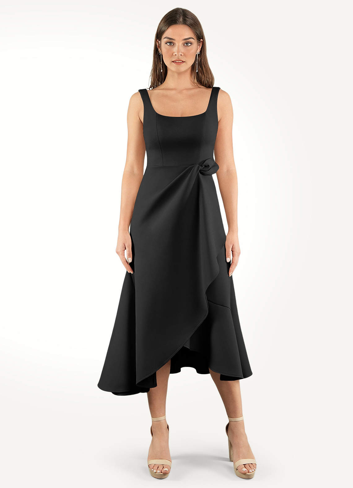 Sabina Black Tie Midi Dress Atelier Dresses | Azazie