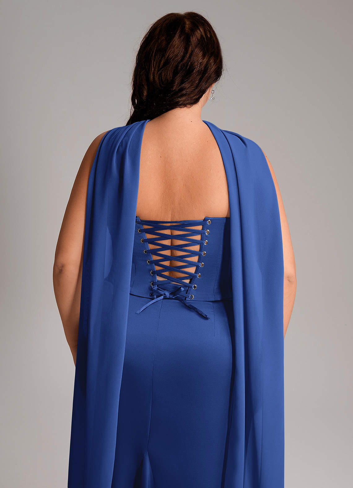 Azazie Sorrel Vestidos de madrinha de casamento Vestido Royal Blue de Cetim elástico de sereia com Sem alças image11