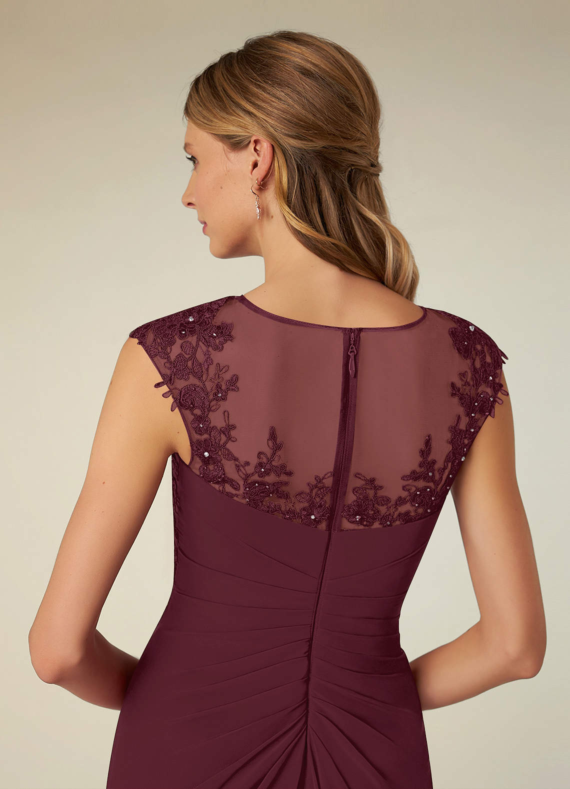 Azazie Libby Mother of the Bride Dresses Cabernet A-Line Scoop Sequins Chiffon Dress image5