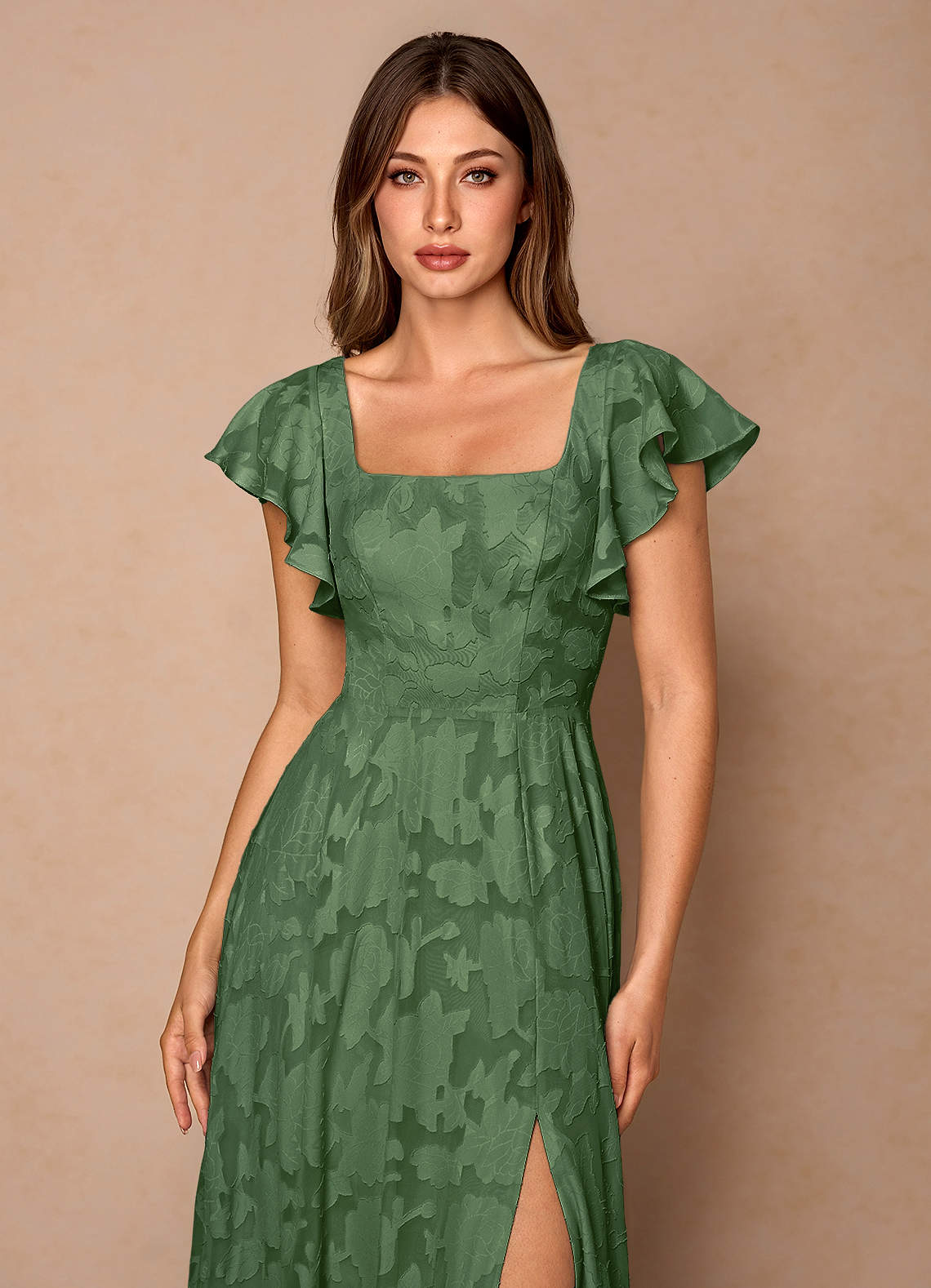 eucalyptus green midi dress Eucalyptus Print Midi Dress | Botanical Wedding Guest V-neck A-line Gown | Romantic Summer Dress | Nature Inspired Wilderkind Poeticore