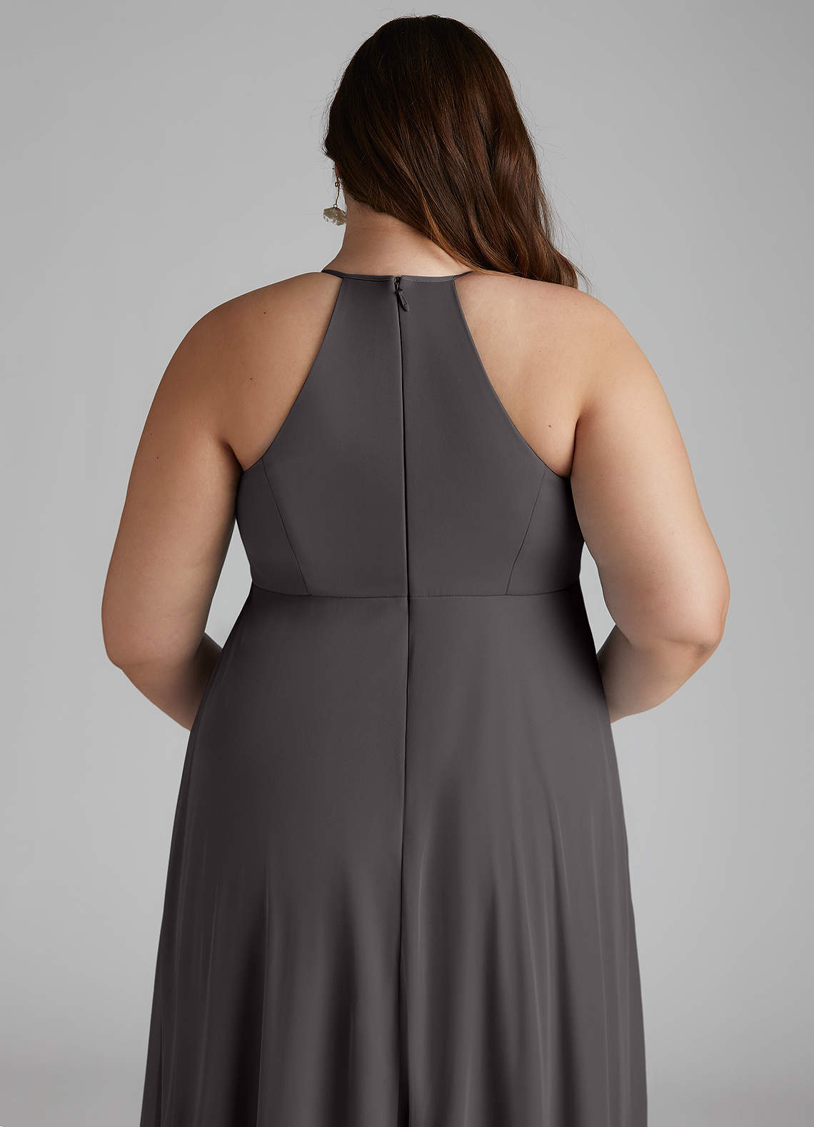 Azazie Annabelle Maternity Bridesmaid Dresses A-Line V-Neck Pleated Mesh Floor-Length Dress image9