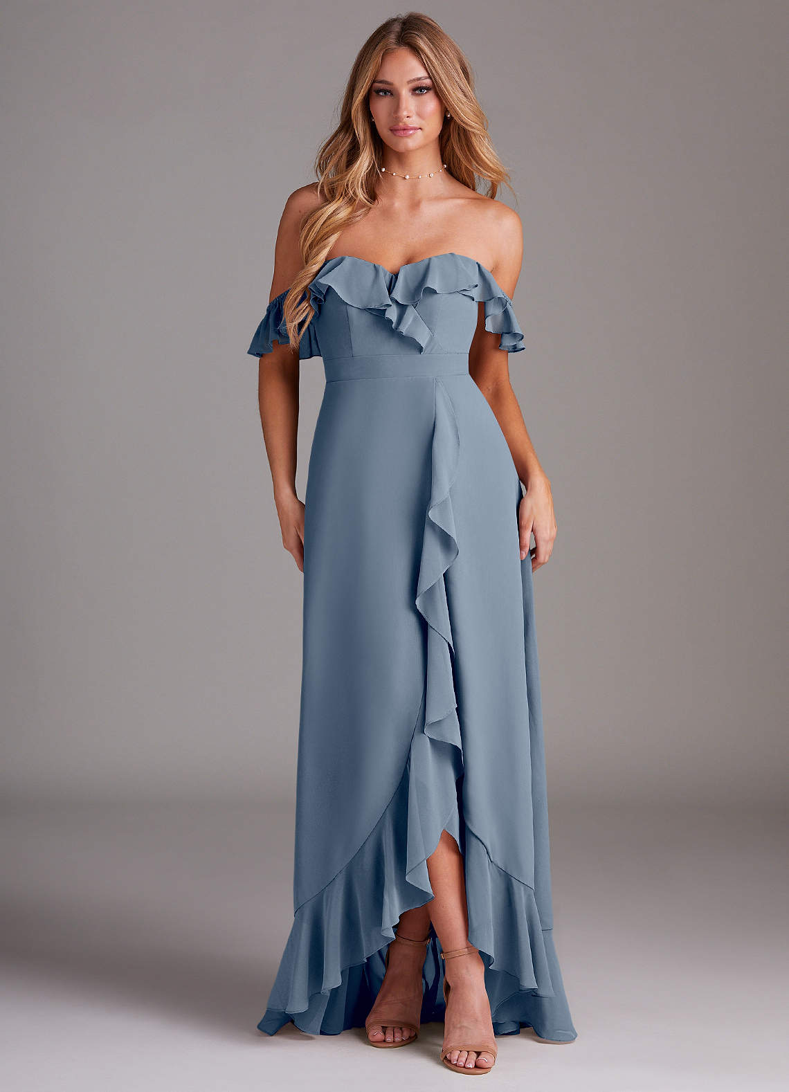 Azazie Lyra Twilight Chiffon Bridesmaid Dresses | Azazie
